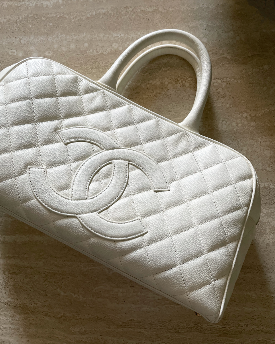 Vintage Chanel Bowling Bag - Large Capacity Shoulder Bag