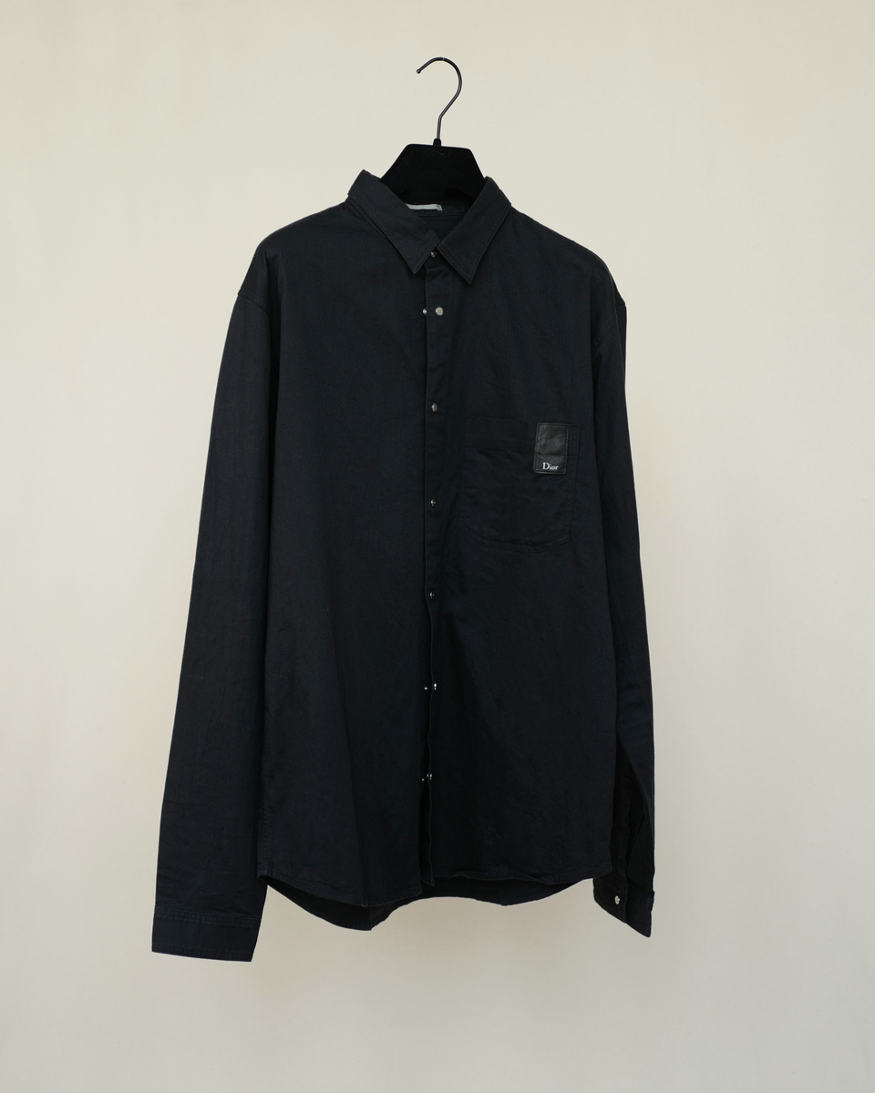 Louis Vuitton Black Cotton Plain Rainbow Men Pilot Pocket Shirt